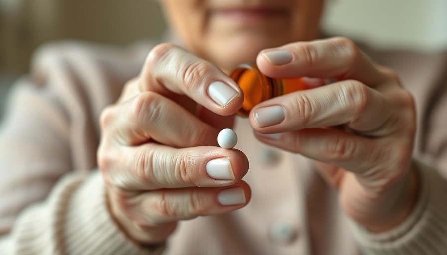 Elderly hands with diabetes drug pill for blood cancer prevention.