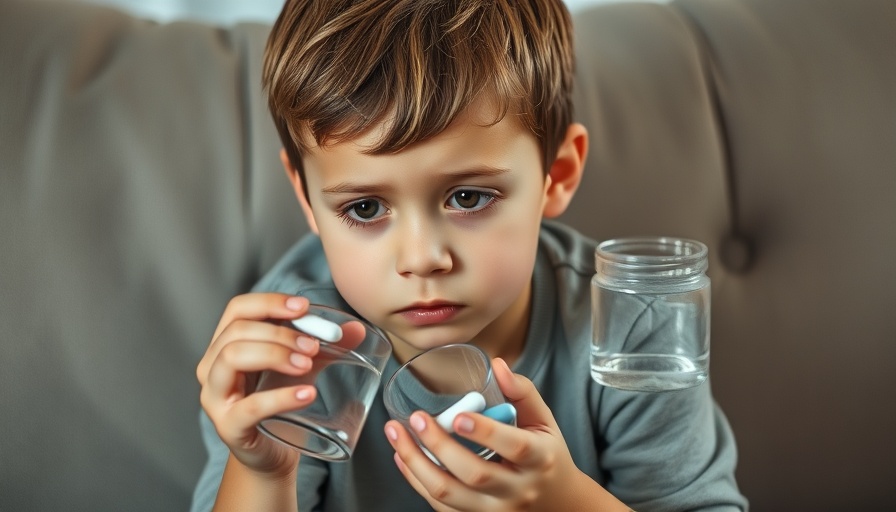Child holding pills illustrating repeated antibiotic use in children.