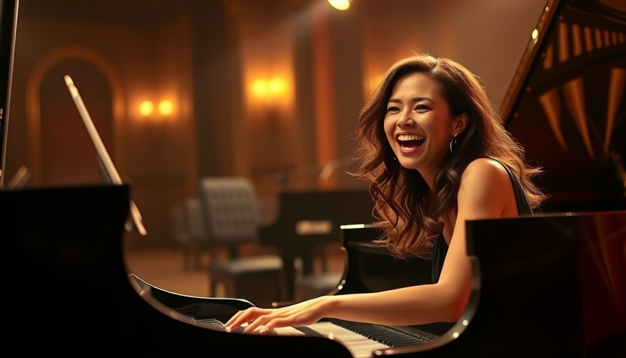 Pianist performing at Bay Area weekend arts event with vibrant energy.