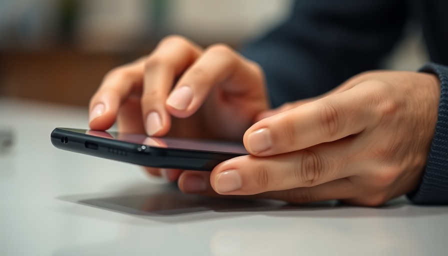 User interacting with smartphone, concept for Florida encryption backdoor bill.
