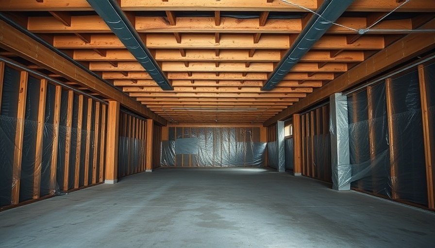 Expansive unfinished basement showcasing damp basement solutions.