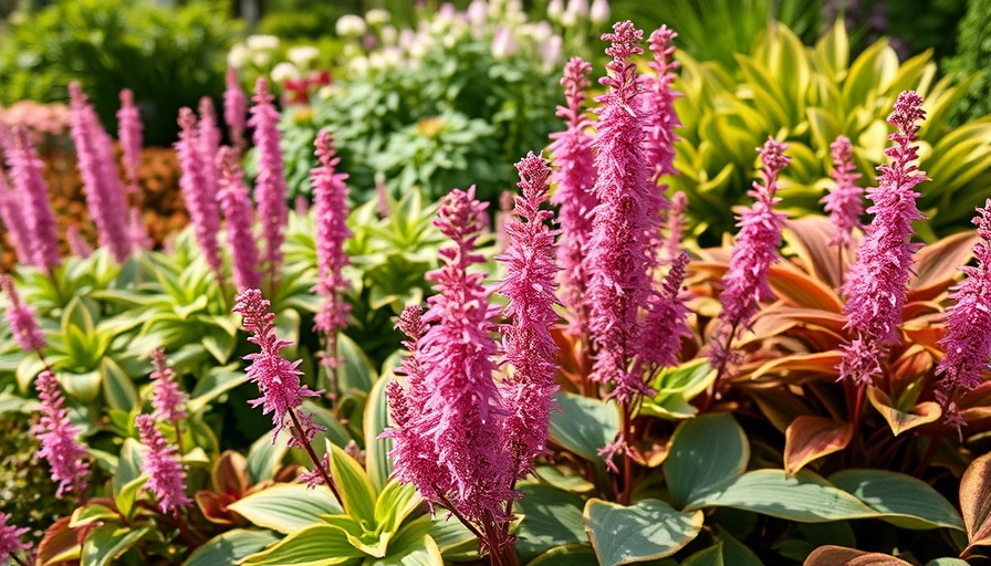 Colorful flowering perennials for shade in a lush garden.