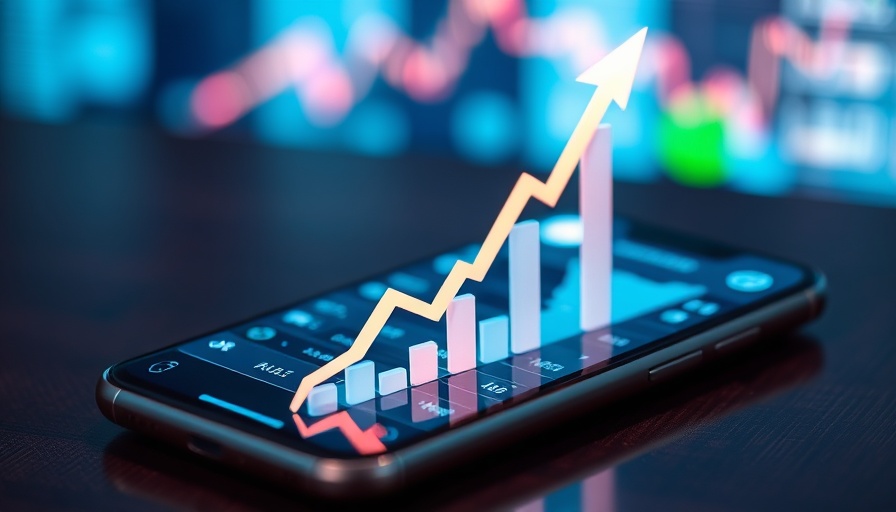 Illustration of stock growth on smartphone, Summit Bancshares dividend.