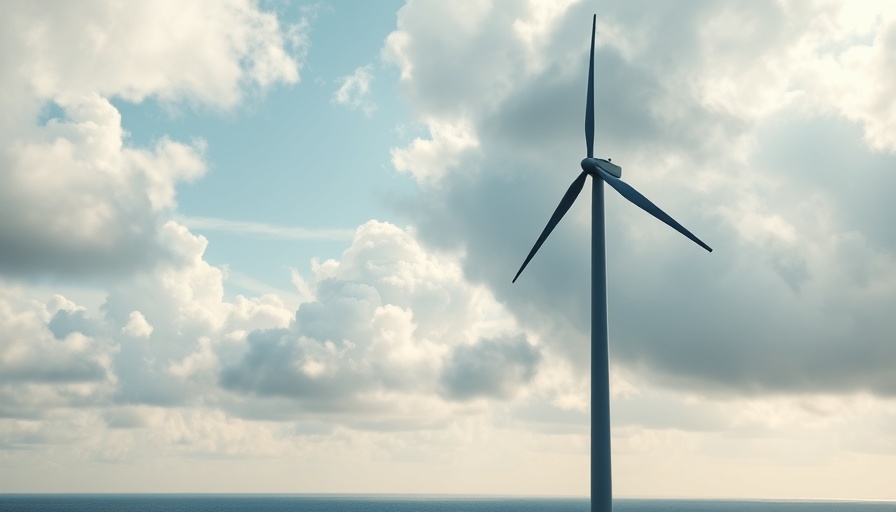 Solitary wind turbine under a cloudy sky, New York wind energy project halt.