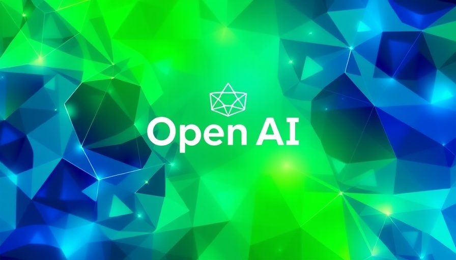 Abstract design featuring OpenAI logo with vibrant colors and glow