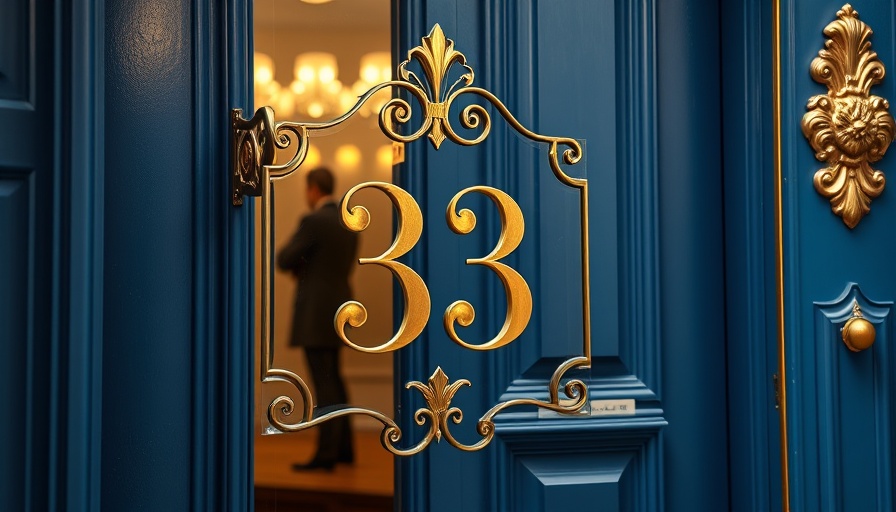 Disneyland Club 33 entrance with ornate sign.