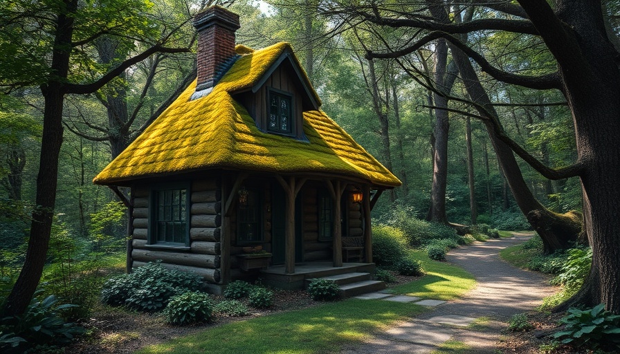 Cottagecore aesthetic rustic cottage in a lush forest