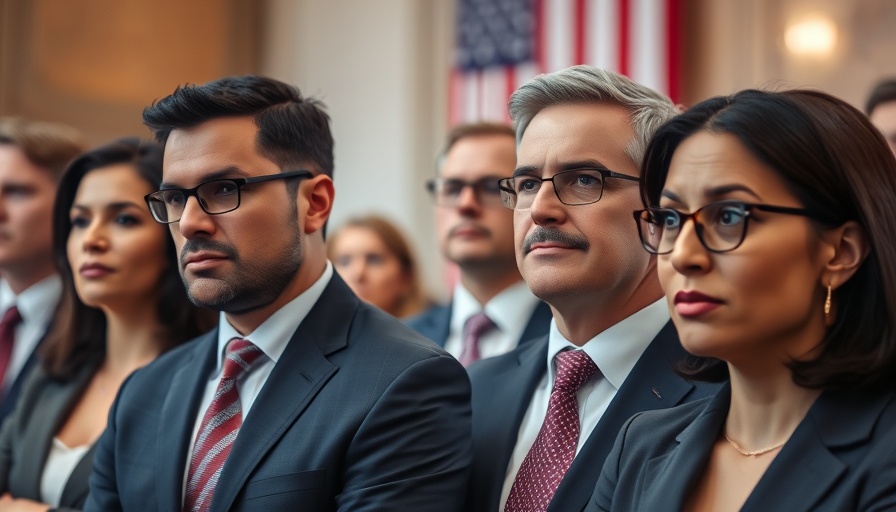 Diverse business professionals gathered at a formal event, representing buying the dip concept.