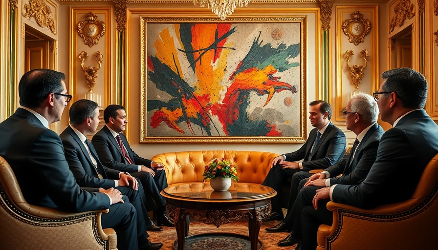 Meeting scene of Trump's Ukraine peace talks in opulent room