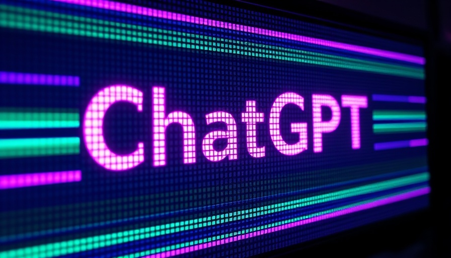 ChatGPT AI technology updates on digital screen with neon design