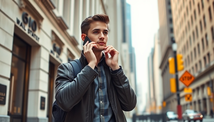Man talking on phone outside 60 Wall Street amidst Iran nuclear deal discussions.