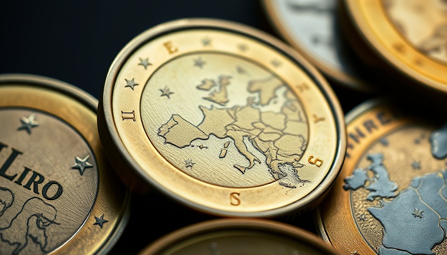 Macro shot of euro coins illustrating German bonds rise with euro.