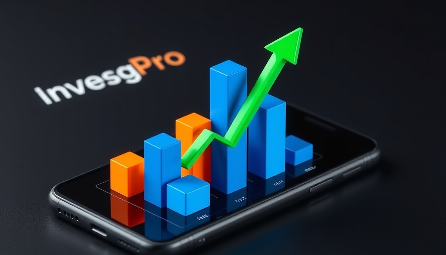 3D chart on phone with InvestingPro logo.