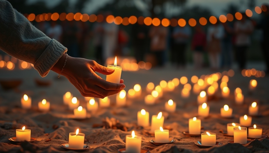 Fairfax vigil for teens in fatal crash, candles lit on sandy ground.