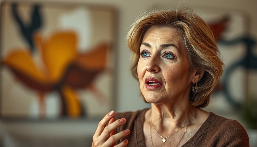 Confident woman speaking about global free trade policies in an interview.