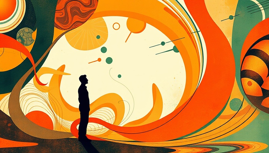 Abstract investment art with silhouette and dynamic patterns