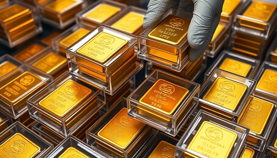 Stacks of gold bars amid trade war concerns.