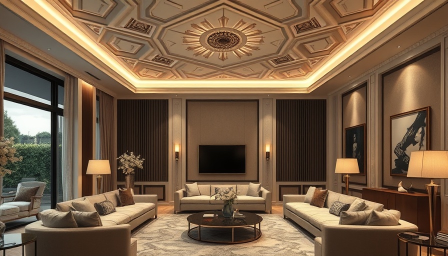 Luxurious living room with elegant false ceiling designs.