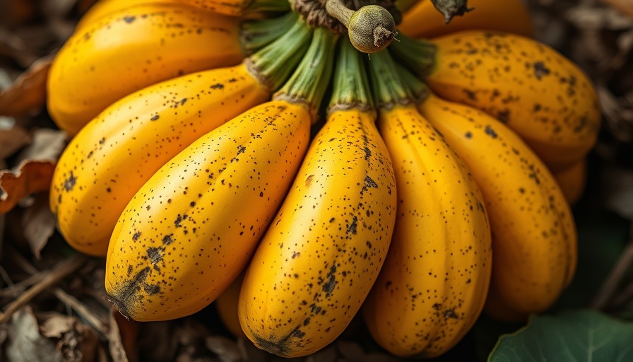 Ripe banana squash cluster with textured skin