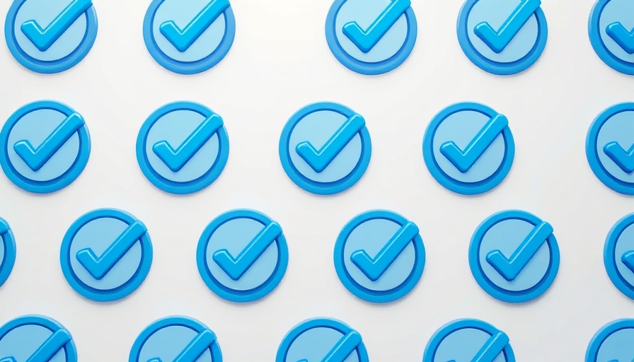 Bluesky blue check verification icons in a repetitive pattern
