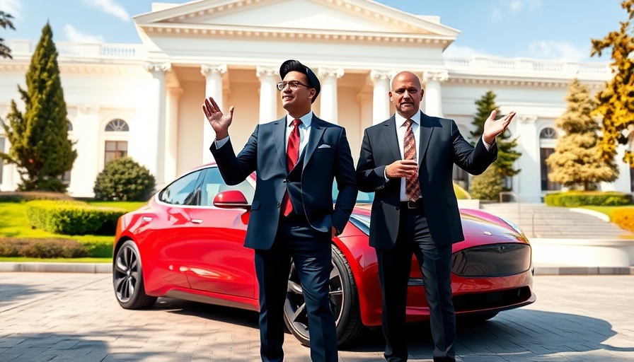Neoclassical building with two men and red car, international student visa revocations context.
