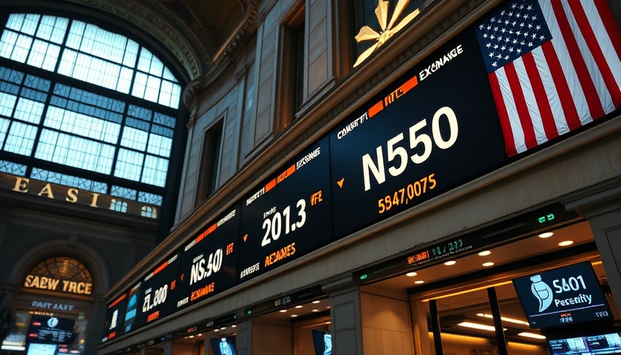 New York Stock Exchange display showing stock market data on April 17, 2025