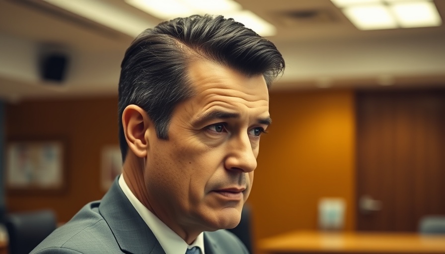 Focused man, sideways look, in formal setting