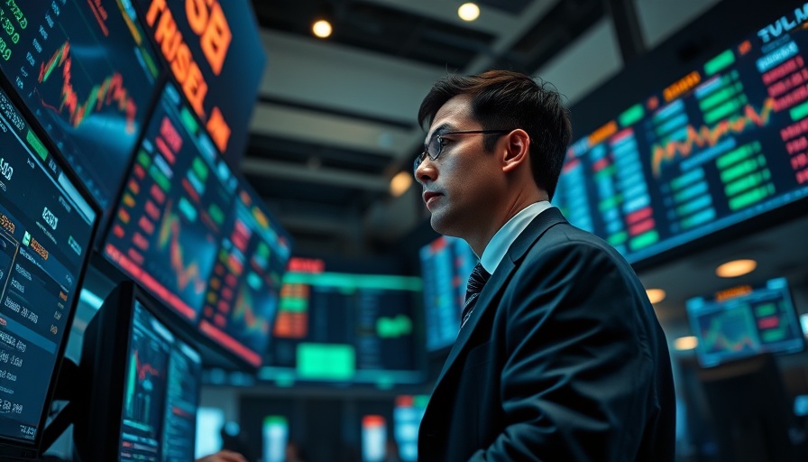 Stock trader analyzing market data on trading floor. Impact of Trump's Threats on Stocks.