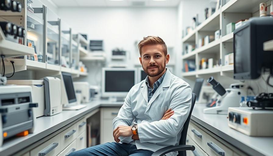 Tech professional in a lab focuses on olfactory AI in business innovations.