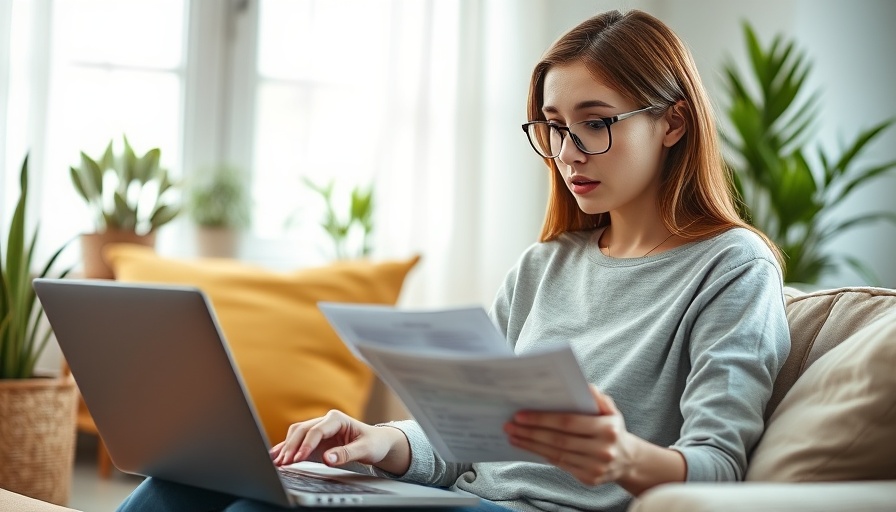 Concerned young woman reviewing student loan debt collection on laptop.