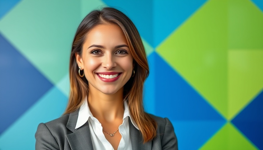 Portrait of a smiling professional woman with vibrant background