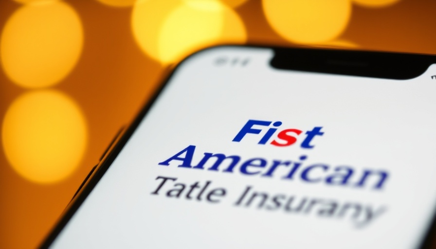 Logo of First American Title Insurance Company on smartphone, warm bokeh background, CEO termination implications.