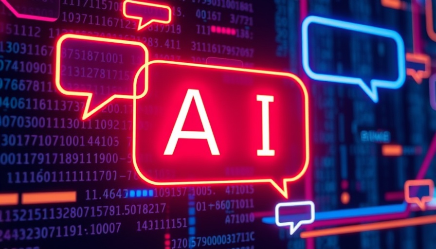 Futuristic AI chat bubbles in a digital business messaging platform.