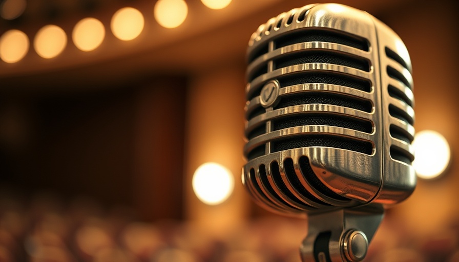 AI speech model microphone, close-up with blurred background