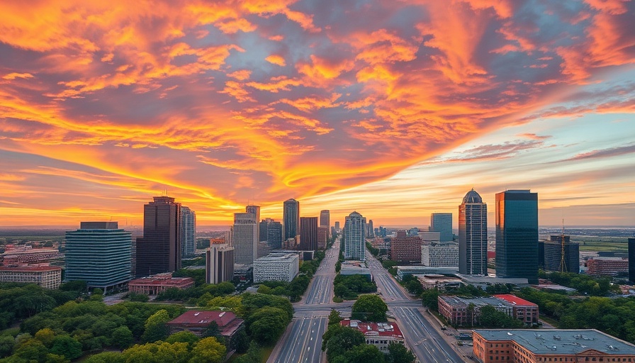 Downtown Tulsa cityscape at sunrise displaying unique things to do.