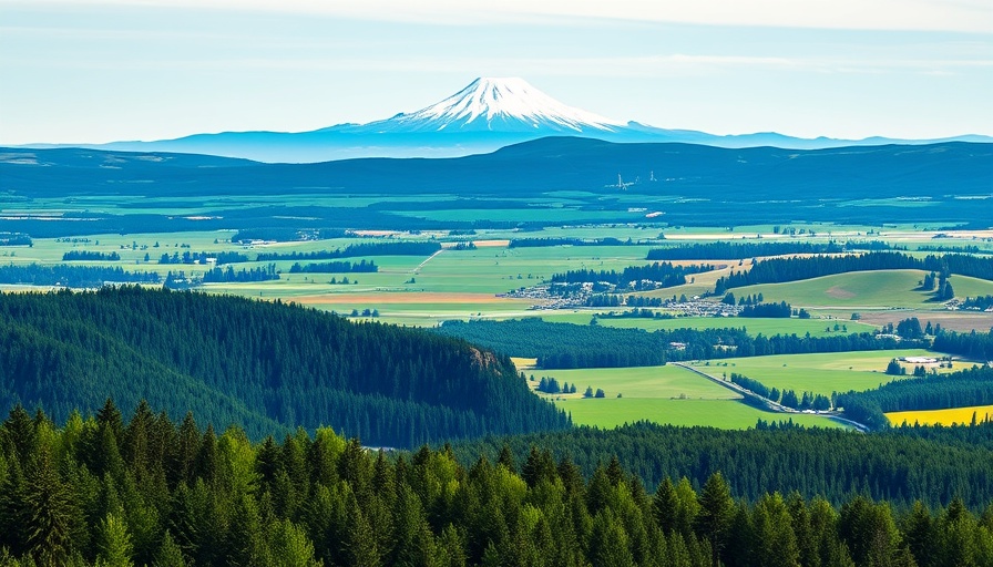 Majestic Oregon scenery with mountain and lush greenery.