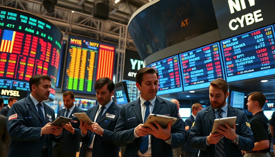 Traders at stock exchange discussing automotive tariff reduction
