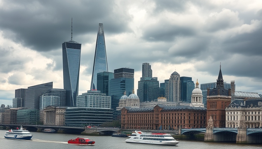 London skyline representing UK employer pay rises with clouds.