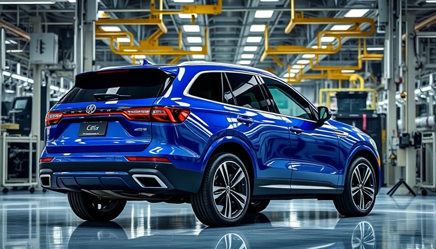 US tariffs impact on UK luxury car industry luxury SUV in factory.