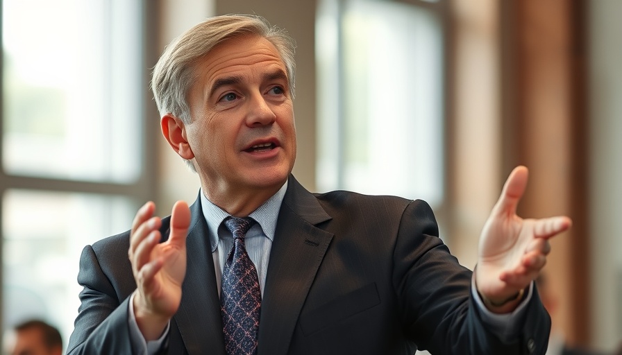Political figure gesturing confidently on China tariff cuts.