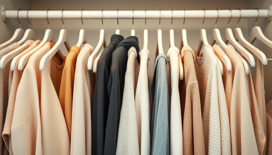 Clothes on hangers demonstrating how to pack clothes for moving.
