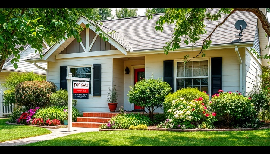 Spring Housing Market 2025: Suburban house with for sale sign.