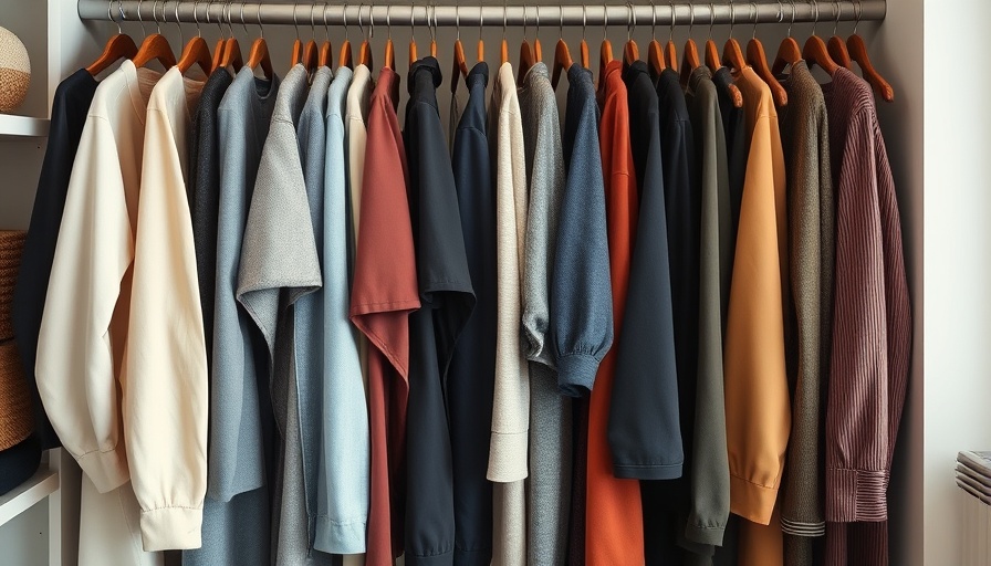 Organized clothes hanging in a closet; packing clothes tips.