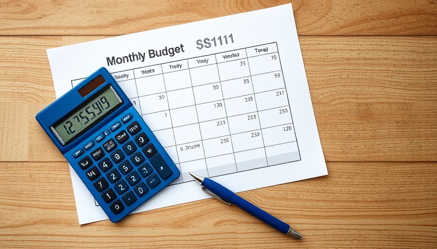 Organizing a monthly budget with a calculator and pen for managing student loan payments.
