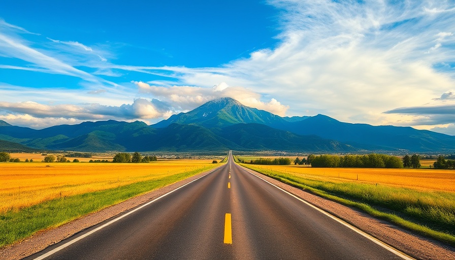 Scenic road in Montana leading to mountains; best places to live in Montana.
