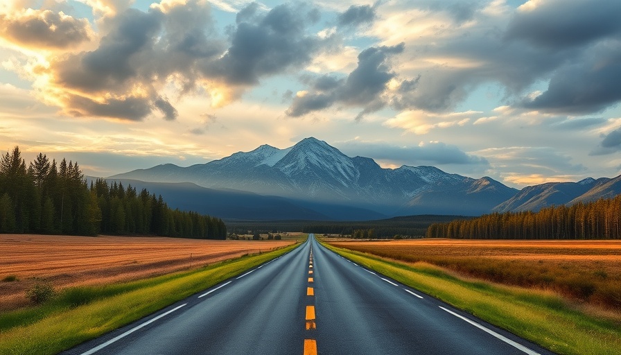 Rural road and mountains in Montana at sunset, best places to live in Montana.