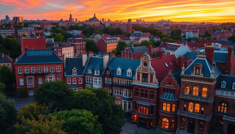 Charming cityscape at dusk, affordable places to live in Georgia