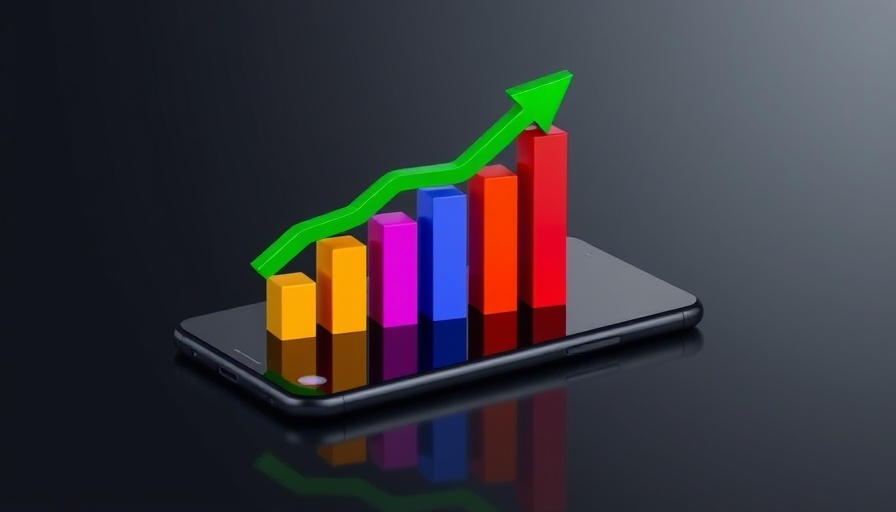 3D bar chart on smartphone with upward arrow, Bank of Japan interest rate hikes impact