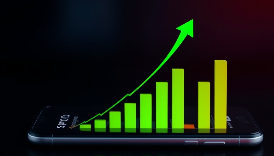 Graph on smartphone displaying S&P 500 and InvestingPro bars.
