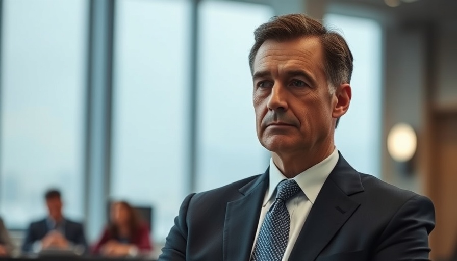 Middle-aged man in suit at formal meeting related to Boeing plane orders cancellation.